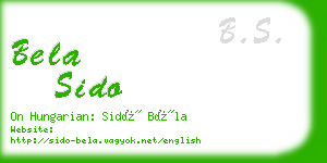 bela sido business card